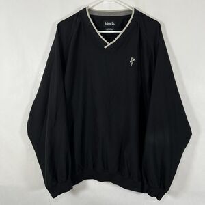Ashworth V Neck Pullover Windbreaker Jacket Mens Size XXL 2XL Black Golf Relaxed